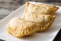 Typical Spanish empanadas on wood