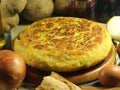 Typical spanish potato omelet original traditional tasty delicious Royalty Free Stock Photo