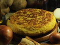 Typical spanish potato omelet original traditional tasty delicious Royalty Free Stock Photo