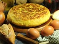 Typical spanish potato omelet original traditional tasty delicious Royalty Free Stock Photo