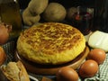 Typical spanish potato omelet original traditional tasty delicious Royalty Free Stock Photo