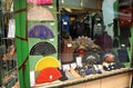 Typical Spanish store of clothing and hand fans Royalty Free Stock Photo