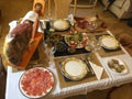 Typical Spanish table with tapas-based food Royalty Free Stock Photo