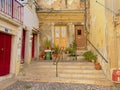 Typical staircase and old traditional houses in Alfama neighborhood, Lisbon Royalty Free Stock Photo