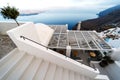 A typical stairway situated in the village of on the greek island of Santorini. Romantic vacation by the sea Royalty Free Stock Photo