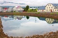 Typical street of Akureyri downtown Royalty Free Stock Photo