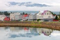 Typical street of Akureyri downtown Royalty Free Stock Photo