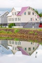 Typical street of Akureyri downtown Royalty Free Stock Photo