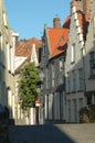 Typical Street In Brugges, Belgium Royalty Free Stock Photo