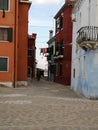 Typical street- burano island-Venice- italy