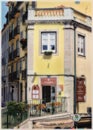 Typical street cafe in Lisbon, Portugal Royalty Free Stock Photo