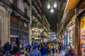 Typical street in gothic quarter at night, in Barcelona, Catalonia, Spain Royalty Free Stock Photo