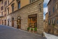 Typical street in historic medieval town Siena