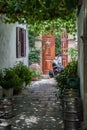 Typical Street Lindos Rhodes Greece