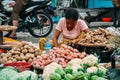 A typical street market in Mandalay.