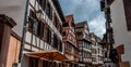 A typical street in the old quarter of Strasbourg, Alsace, France Royalty Free Stock Photo