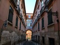 Typical street in Old Town of Lisbon Royalty Free Stock Photo