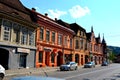 Typical street in the old town Sighisoara, Transylvania Royalty Free Stock Photo