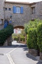 typical street of Port Grimaud with houses and plants in France Royalty Free Stock Photo