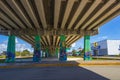 Typical street road highway bridge cityscape Playa del Carmen Mexico