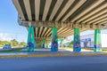 Typical street road highway bridge cityscape Playa del Carmen Mexico