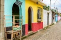 Typical street scene of houses & stores in Guatemalan village