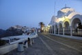 Typical street in Thira on the island of Santorini, Greece. Travel, Cruises, Architecture, Landscapes. Greek street and Orthodox