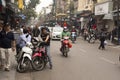 Typical street traffic jam in Hanoi, Vietnam Royalty Free Stock Photo