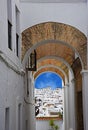 Typical street in Vejer de la Frontera, Cadiz Royalty Free Stock Photo