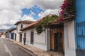 Typical streets in the Magic Town of San Cristobal de las Casas, Chiapas, painted in white and tile colors