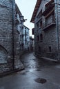 Typical streets in a town in the province of Huesca in Spain Royalty Free Stock Photo