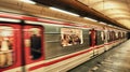 Typical subway underground station in Prague - Czech Republic Royalty Free Stock Photo