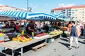 Typical summer open market in Tampere Finland