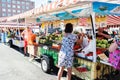 Typical summer open market in Tampere Finland