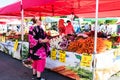 Typical summer open market in Tampere Finland