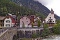 Typical swiss Alps mountain village, Gurtnellen Royalty Free Stock Photo