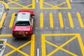 Typical taxi on a road in Hong Kong Royalty Free Stock Photo