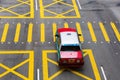 Typical taxi on a road in Hong Kong Royalty Free Stock Photo