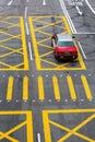 Typical taxi on a road in Hong Kong Royalty Free Stock Photo