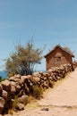 Typical Tequile Island mud home on Lake Titicaca, Peru Royalty Free Stock Photo