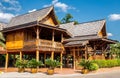 Typical Thai teakwood houses in the north of Thailand, Asia Royalty Free Stock Photo