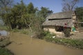 Typical tharu house, Bardia, Nepal Royalty Free Stock Photo