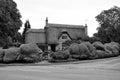 Typical Thatched Cotsworld House within the Cotswold district of Gloucest Royalty Free Stock Photo