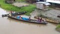 Typical and traditional canoe boats on the Peruvian side of the Amazon River