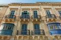 Typical and traditional colorful architecture and houses in Valletta in Malta