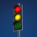 Typical traffic light shows red and yellow