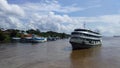 Typical transportation boat on the Amazon River Royalty Free Stock Photo