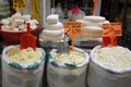 Typical turkish goat cheese fore sale in a bazaar