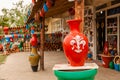 Typical turkish pottery shop in Cappadocia Royalty Free Stock Photo