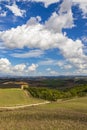 Typical Tuscan landscape in Val d'orcia, Italiy Royalty Free Stock Photo